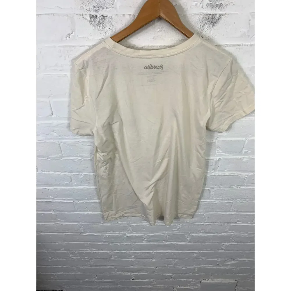 Allbirds Women's Pullover Crewneck T-Shirt Short Sleeves Stretch White Size XL